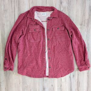 PACT Apparel Organic Knit Snap Down in Burgandy, XL (A7)